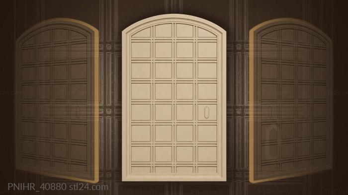 Geometric grid arched door decoration 3d STL model