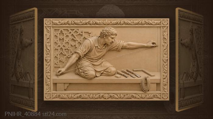 Apprentice marks the lattice with cord 3d STL model