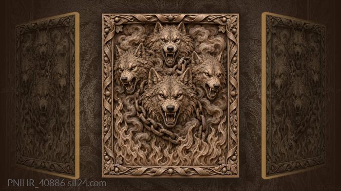 Smoke clouds hide four heads 3d STL model
