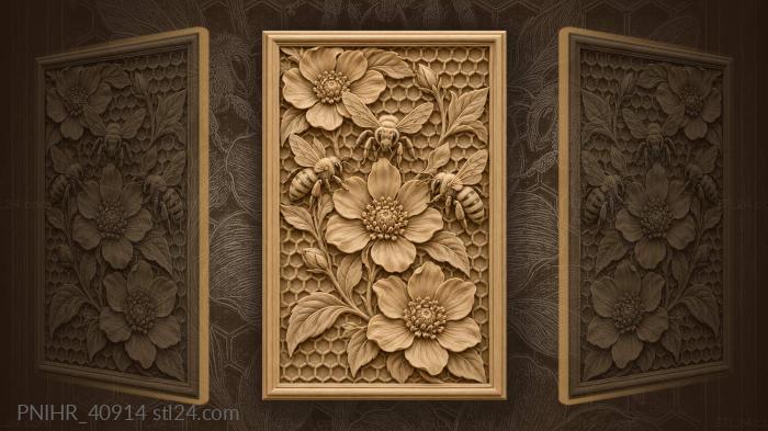 Flowers opening among honeycomb walls 3d STL model