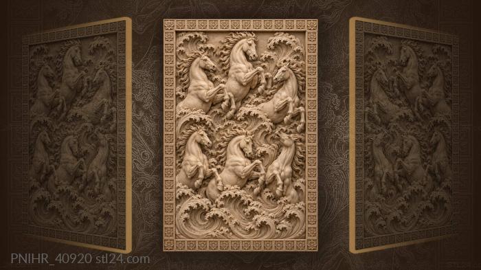 Wild horses and ocean waves 3d STL model