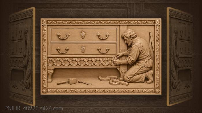 Craftsman fitting ornate drawer banding 3d STL model