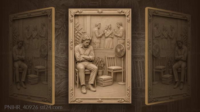 Quiet witness waiting in far corner 3d STL model