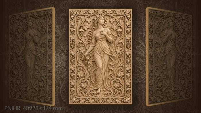 Slender figure among swirling leaves 3d STL model
