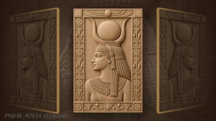 Hathor goddess with sun disk 3d STL model