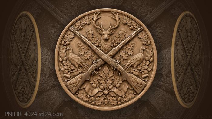Crossed rifles hunting tradition symbol 3d STL model