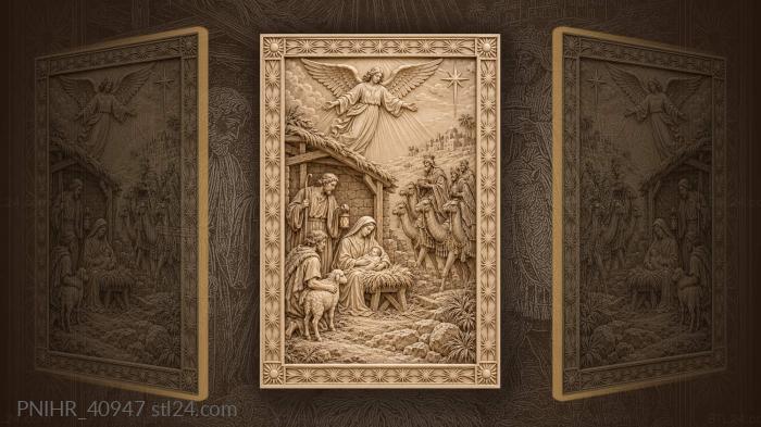 Shepherd with lantern beside his sheep 3d STL model