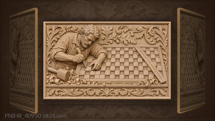 Chequer squares under the flat chisel 3d STL model