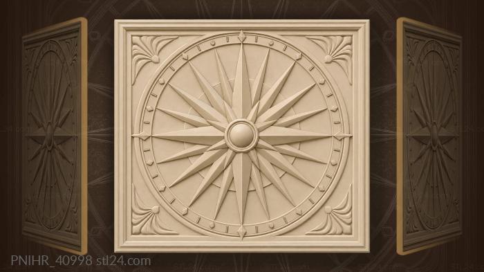 Compass rose star nautical chart 3d STL model