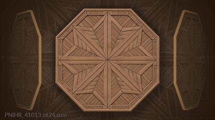 Eight-point star geometric inlay design 3d STL model