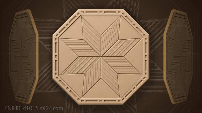 Eight-point star geometric inlay work 3d STL model