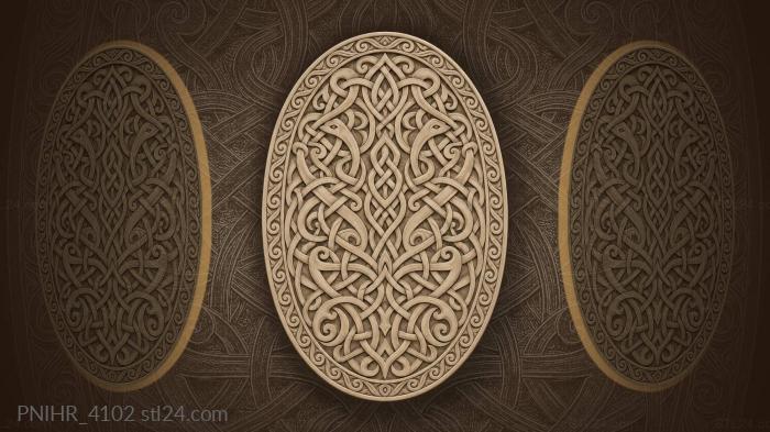 Celtic knots mythical creatures waves 3d STL model