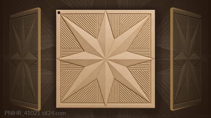 Star in a squared field 3d STL model