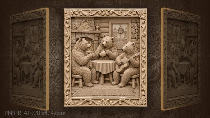 Teatime with a guitar by the window clock 3d STL model