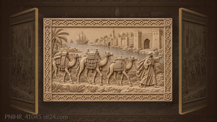 Ship beyond the river and walls 3d STL model