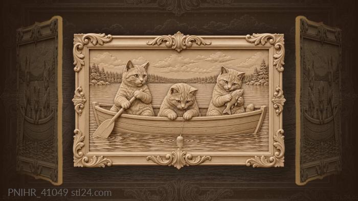 Catch in paws on the lake 3d STL model