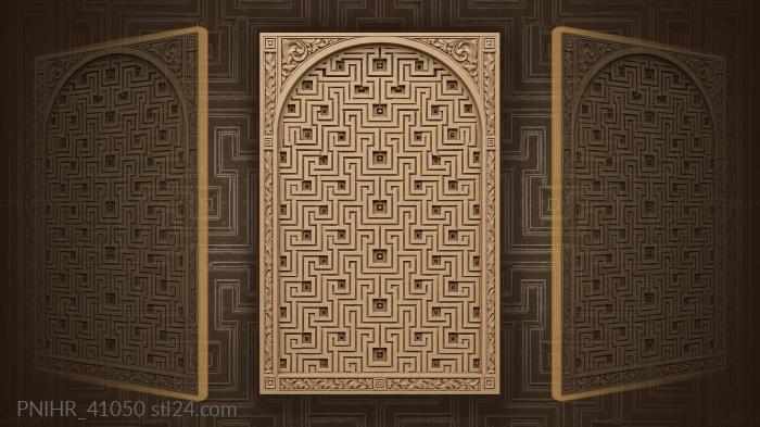 Layered meanders within arch frame 3d STL model