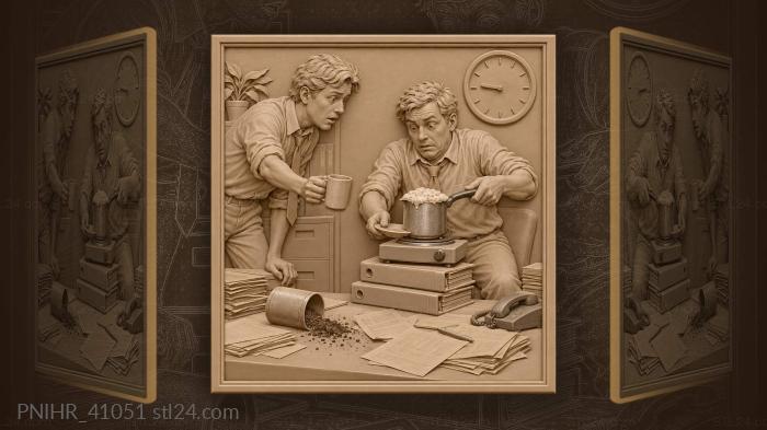 Coffee break office hustle moment 3d STL model