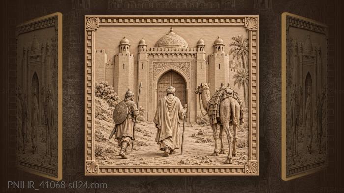 Camel waiting beside the domed arch 3d STL model
