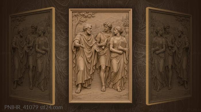 Teacher ushers young companions forward 3d STL model