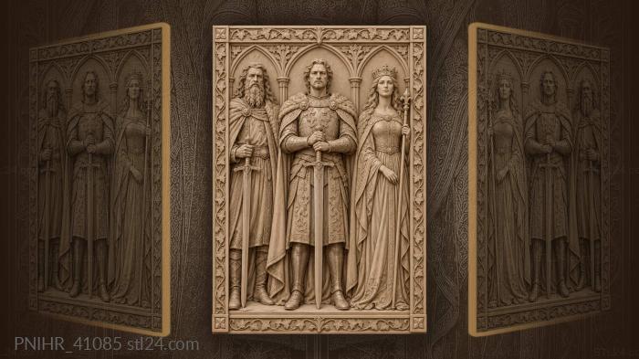 Royal guard with lady and warrior 3d STL model