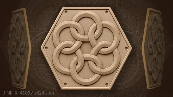 Interwoven loops geometric central opening 3d STL model