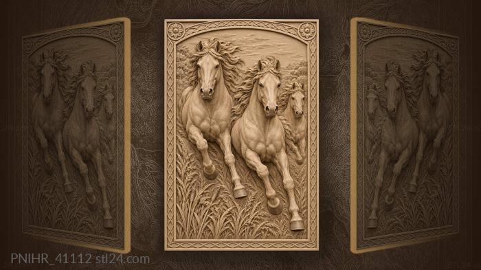 Trailing stallion closes on two leaders 3d STL model