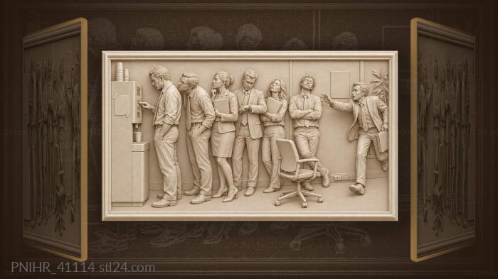 Workers wait for coffee at the machine 3d STL model