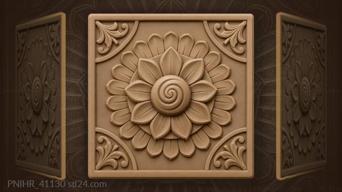 Central rosette two tier bloom 3d STL model