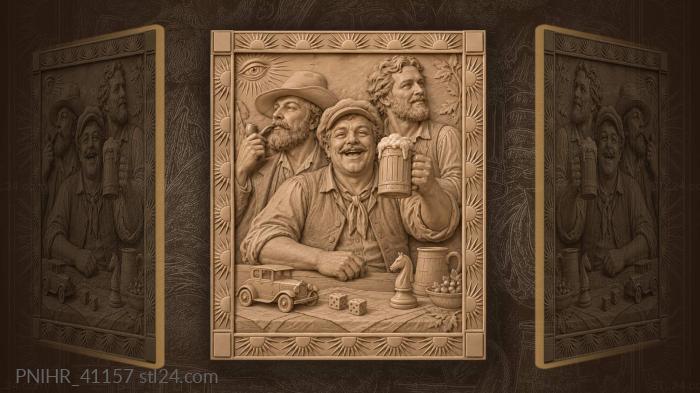 Festive gathering with friends and games 3d STL model