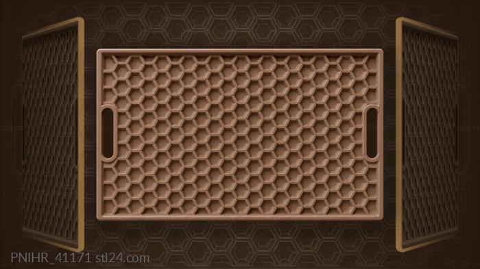 Honeycomb geometric faceted design tray 3d STL model