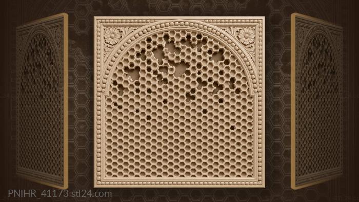 Honeycomb arch with broken cells 3d STL model