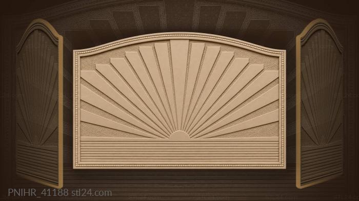 Rising sun stepped sky horizon 3d STL model