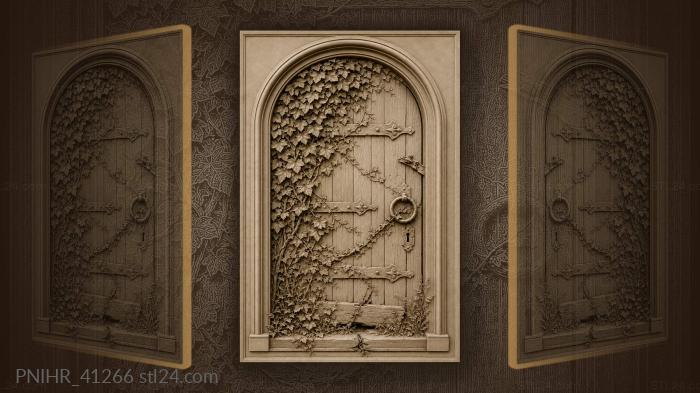 Ivy pushes beneath the closed doorway 3d STL model