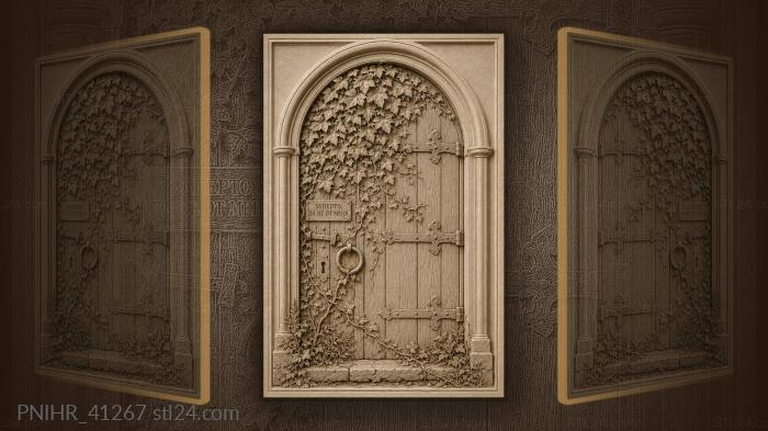 Creeping ivy crosses handle below sign 3d STL model