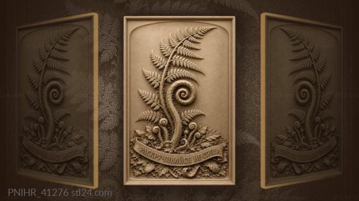 Fern slowly frees its coiled tip 3d STL model