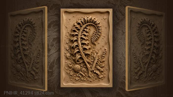 Dried frond coils its brittle leaflets 3d STL model