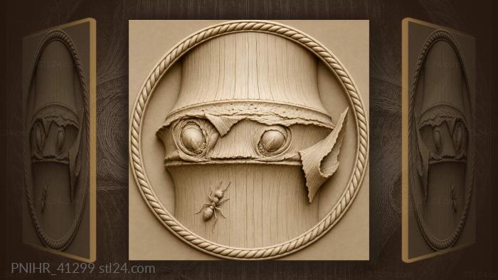 Bamboo node with ant detail 3d STL model