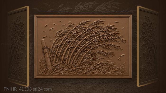 Bamboo swept by strong wind 3d STL model