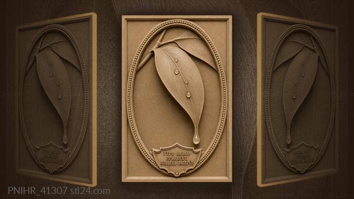 Dewdrop on bamboo leaf morning 3d STL model