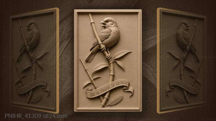 Calling sparrow clings as slender stem bows 3d STL model