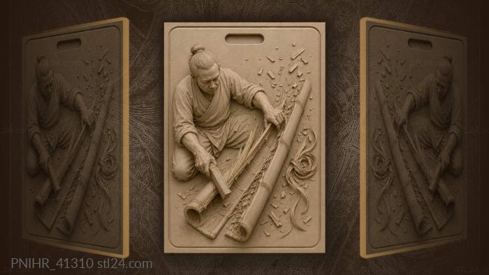 Bamboo split revealing inner chambers 3d STL model