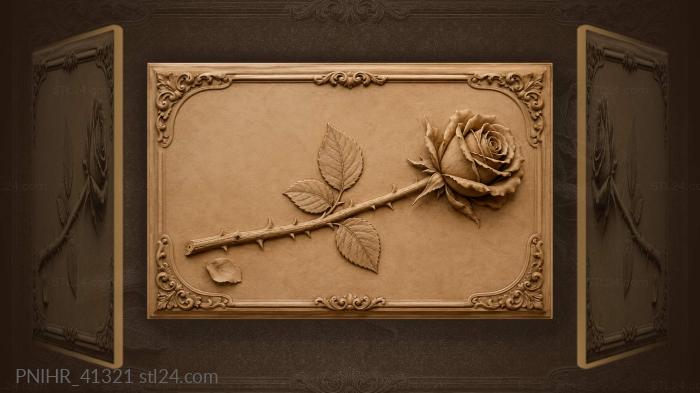 Rose stretches from cut stem to bloom 3d STL model