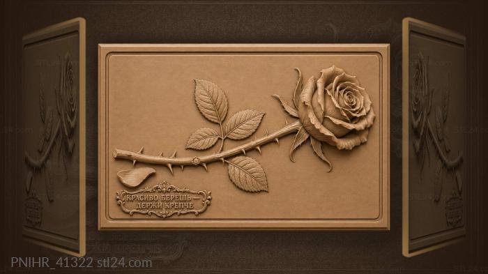 Long stem leads toward a single rose 3d STL model