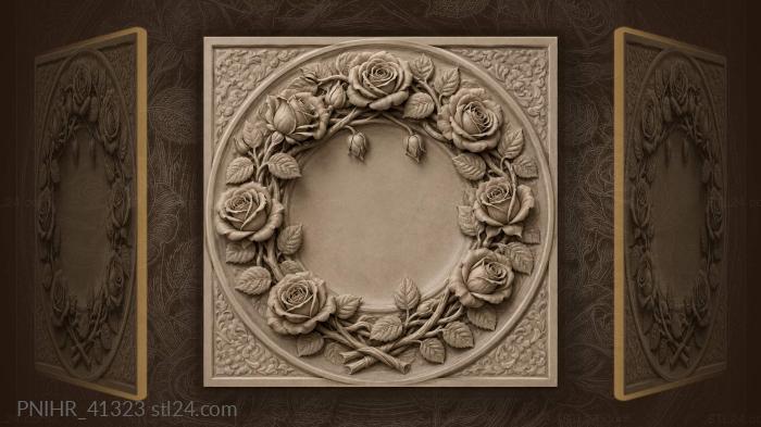 Rose wreath with blooming buds 3d STL model