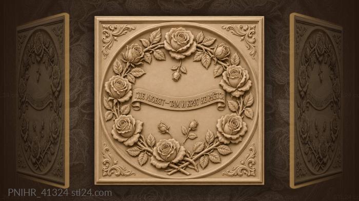Rose wreath with blossoming buds 3d STL model