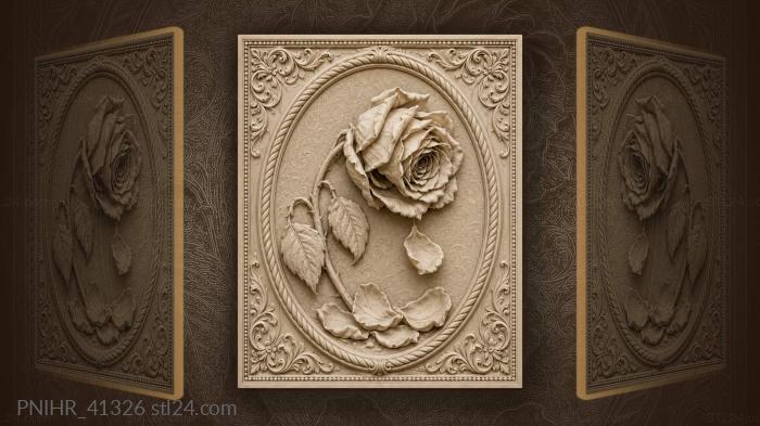 Single rose petal falling gently 3d STL model