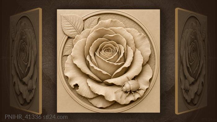 Rose bloom with tiny beetle 3d STL model
