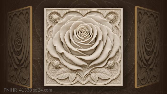 Rose unfurls petals from a central knot 3d STL model