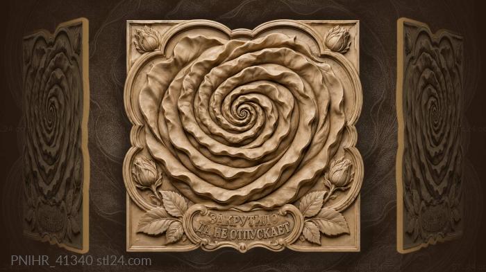 Four buds extend the restless rose spiral 3d STL model